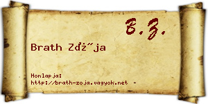 Brath Zója névjegykártya